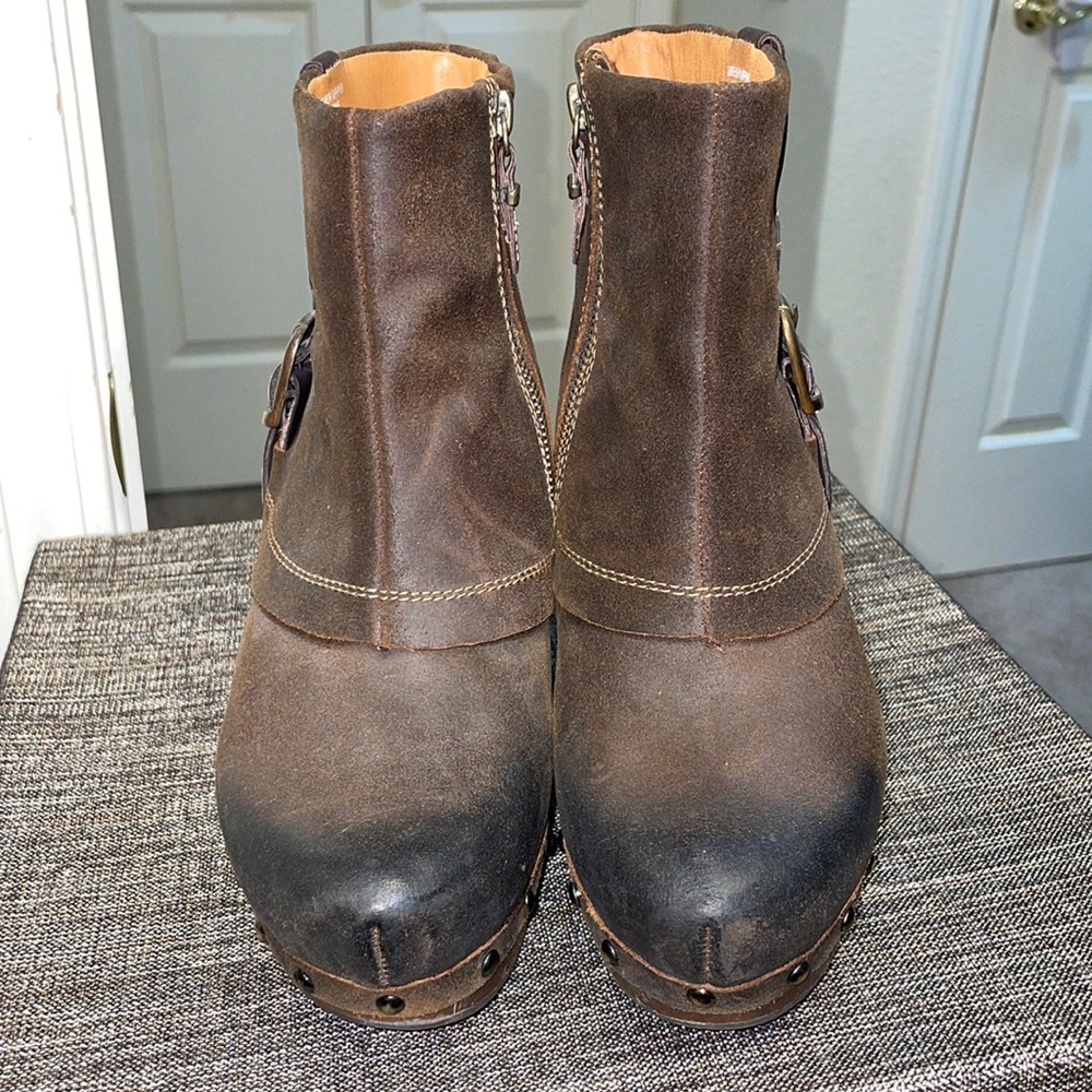 Brown Genuine Leather/Suede Bootie